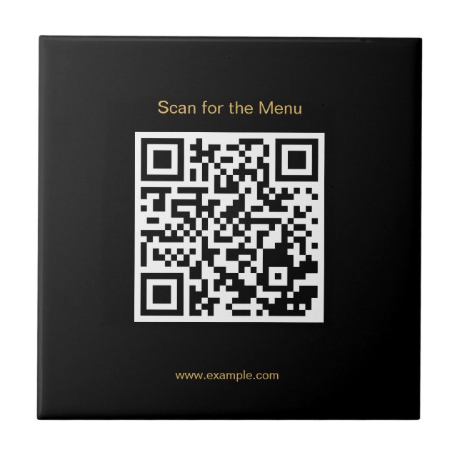 Carreau Scan for the Menu Stylish QR Code Ceramic Tile (Devant)