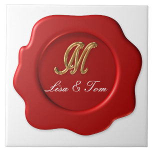 Carreau scellé monogramme mariage