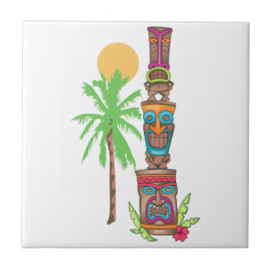 Carreau Scène de totem tropical