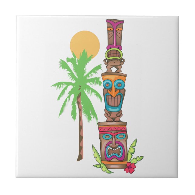 Carreau Scène de totem tropical (Devant)