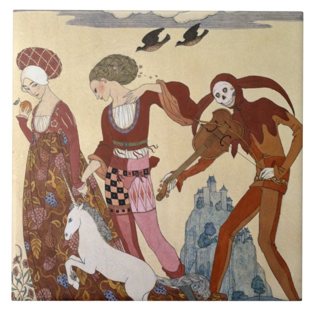 Carreau Scène médiévale par Georges Barbier (Devant)