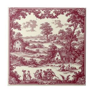 Carreau Scène pastorale de campagne française rustique Bou