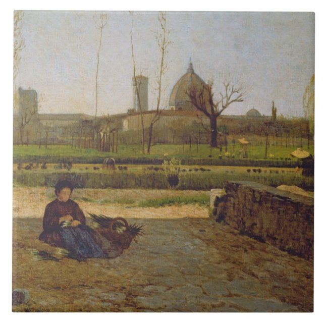 Carreau Scène quotidienne, près de Florence, c.1865 (Devant)