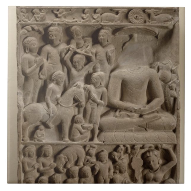Carreau Scènes de la vie de Bouddha, Sarnath, uttar (Devant)