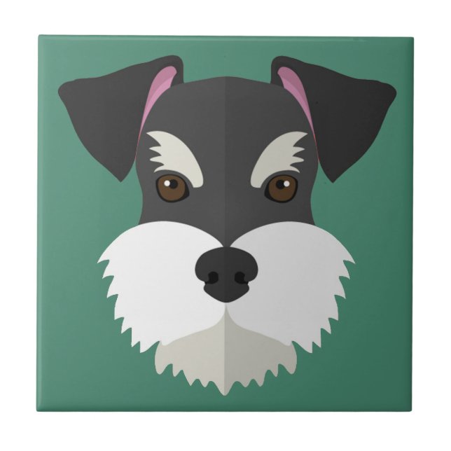 Carreau Schnauzer mignon de bande dessinée ! (Devant)
