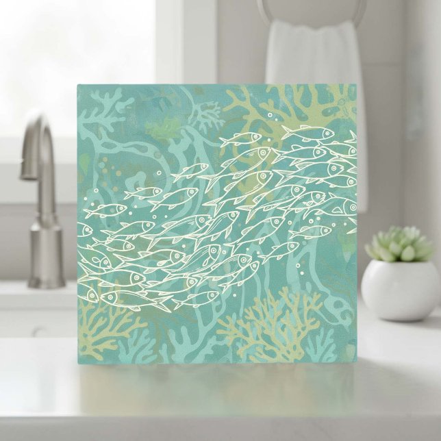 Carreau School of Fish in Coral Teal ID1198 (Créateur téléchargé)