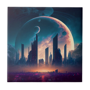 Carreau Science-fiction Cyberpunk Space City