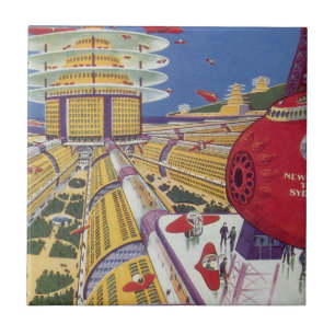 Carreau Science-fiction vintage, Futuriste New York