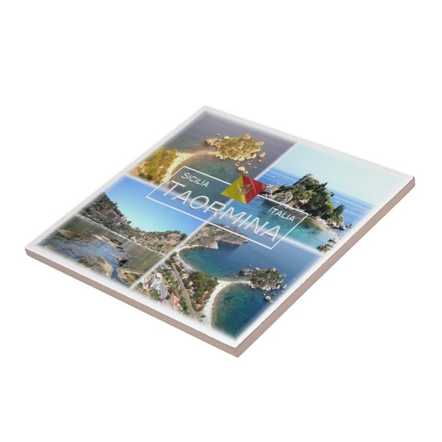 Carreau SCL017 TAORMINA Isola Bella, Mosaïque, Sicile, (Côté)