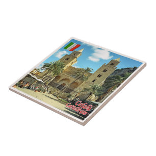 Carreau SCL085 Cathédrale CEFALU, Sicile, Italie,