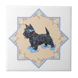 Carreau Scottie Blue Tongs de plage