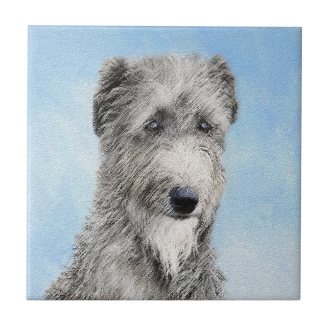 Carreau Scottish Deerhound Peinture - Cute Original Chien  (Devant)