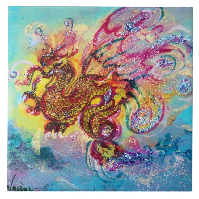 Carreau SEA DRAGON Aqua Imaginaire bleu (Devant)