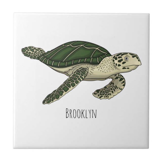 Carreau Sea turtle cartoon (Devant)