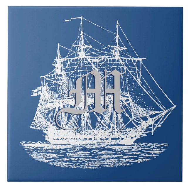 Carreau Sélection grande de bateau de navigation nautique (Devant)