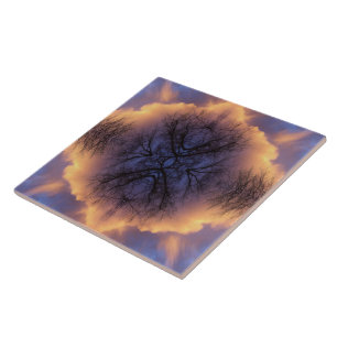 Carreau Serene Nature Tree Branches et nuages Mandala