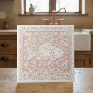 Carreau Série de vie côtière Poisson Corail D1208