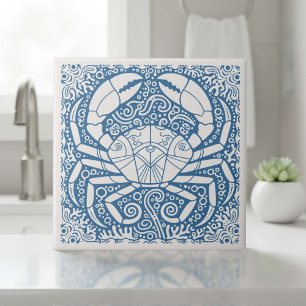 Carreau Série Vie Côtière Carapace de Crabe Bleu D1208