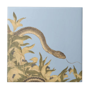 Carreau Serpent bleu Vintage
