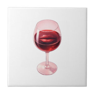 Carreau Serviettes en papier pour cocktail Verre à vin ave