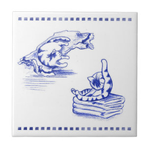 Carreau Serviettes éparpillées Kitty Chat Toile de toilett