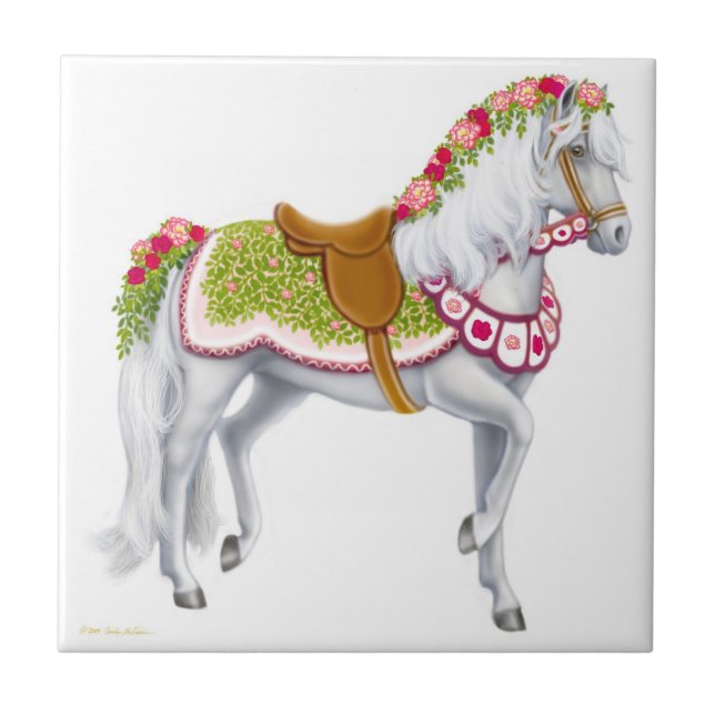 Carreau S'est levée la tuile de cheval de défilé (Devant)