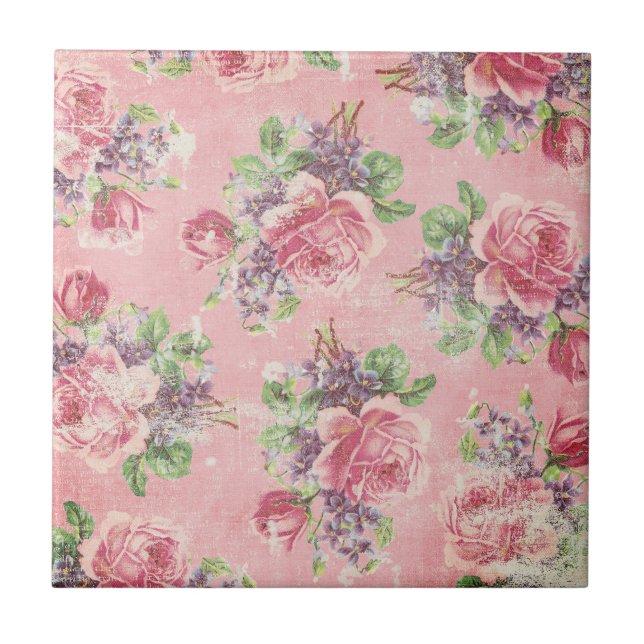 Carreau Shabby Chic Carrelage Floral (Devant)