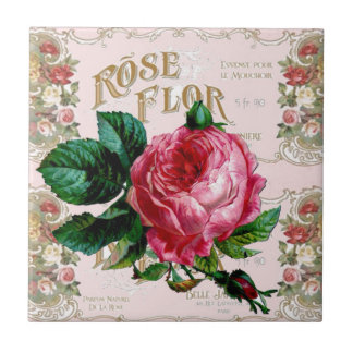 Carreau SHABBYCHIC Anglais Rose rose vintage