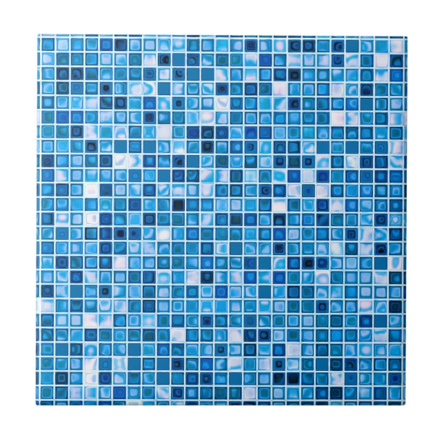 Carreau Shades of Blue 'Watery' Mosaic Tiles Pattern (Devant)