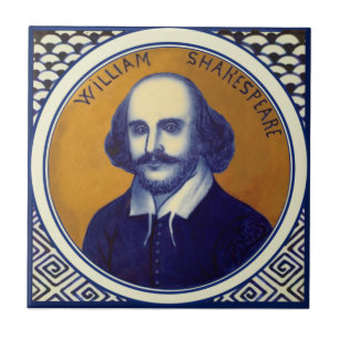 Carreau Shakespeare Portrait Antique Cobalt Copeland Repro