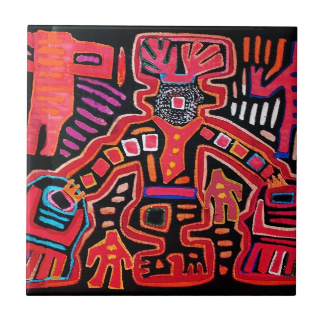 Carreau Shaman Tribal Indien Cuna Avec Vans (Devant)