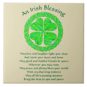 Carreau Shamrock irlandais de Celtic de bénédiction