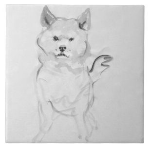 Carreau Shiba Inu Peinture originale 4 Chien Année 2018 Ca