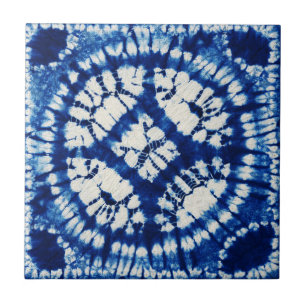 Carreau Shibori Tie Dye Mer du Sud Indigo Batik