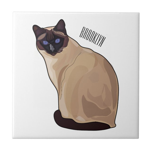 Carreau Siamese cat cartoon (Devant)