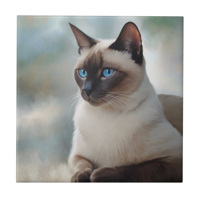 Carreau Siamese Chat 749 Art numérique (Devant)