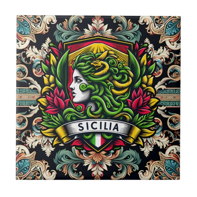 Carreau Sicilia Design sicilien (Devant)