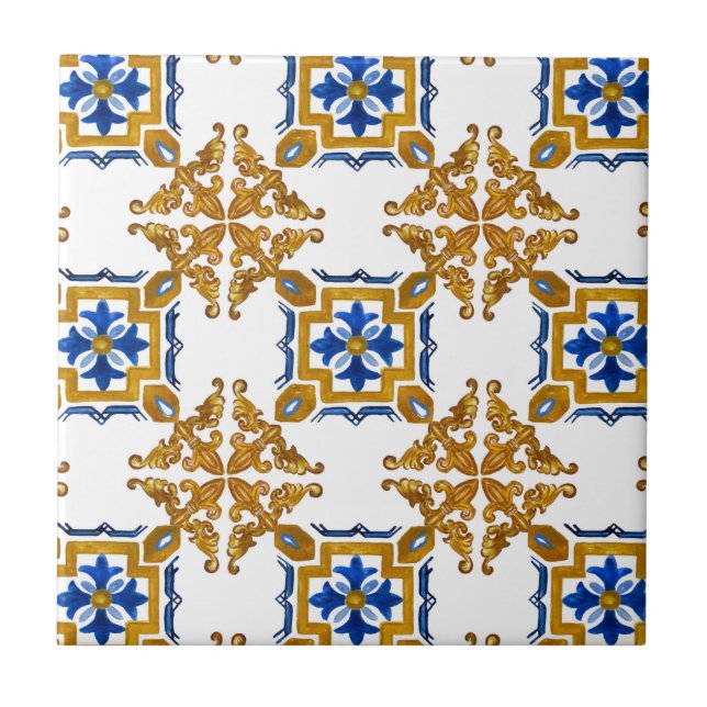 Carreau sicilian, majolica, tiles,   (Devant)