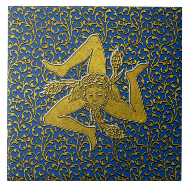 Carreau Sicilienne Trinacria Gold Personnaliser Carrelage  (Devant)