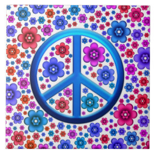 Carreau Signe de paix hippie