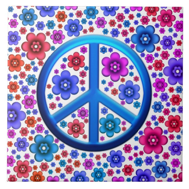 Carreau Signe de paix hippie (Devant)
