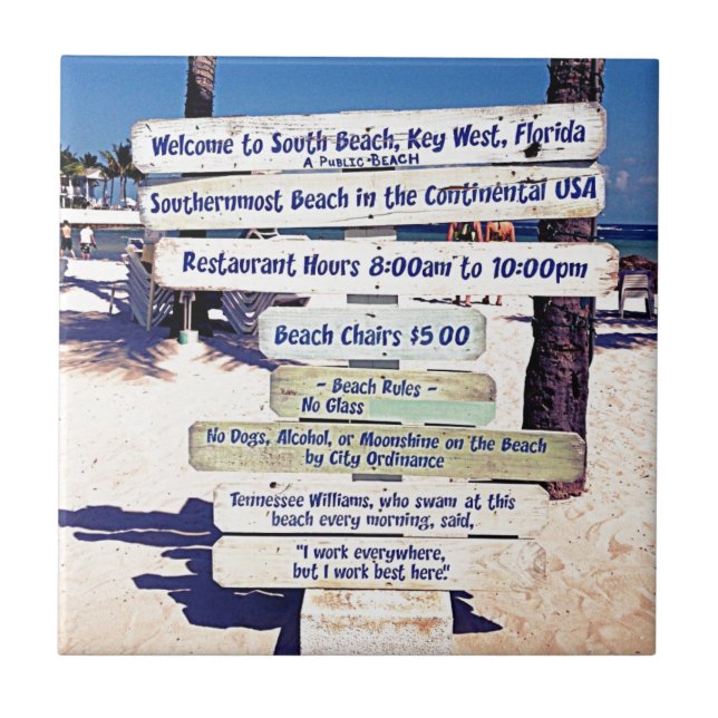 Carreau signe de plage de Key West la Floride (Devant)