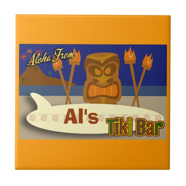 Carreau Signe fait sur commande de barre de Tiki (Devant)