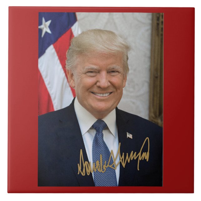 CARREAU SIGNÉ PAR LE PRÉSIDENT TRUMP TILE (Devant)