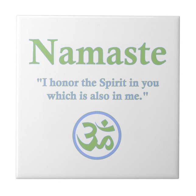 Carreau Signification de Namaste avec le symbole de l'OM (Devant)