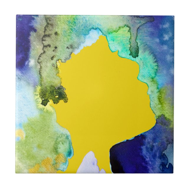 Carreau Silhouette art abstract watercolor (Devant)