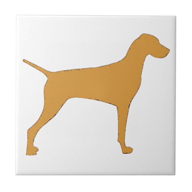 Carreau silhouette de couleur de vizsla (Devant)