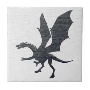 Carreau Silhouette de dragon gothique