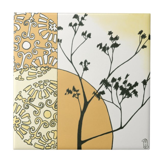 Carreau Silhouette de l'arbre écarse par Megan Meagher (Devant)