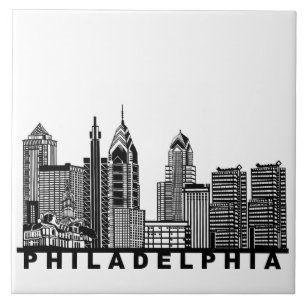 Carreau Silhouette de l'horizon de Philadelphie
